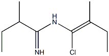 N-(1-クロロ-2-メチル-1-ブテニル)-2-メチルブタンイミドアミド 化学構造式