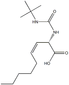 (2S,3Z)-2-[[[(1,1-Dimethylethyl)amino]carbonyl]amino]-3-nonenoic acid,,结构式