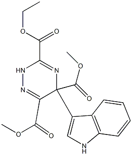 5-(1H-Indol-3-yl)-3-(ethoxycarbonyl)-5-(methoxycarbonyl)-6-(methoxycarbonyl)-2,5-dihydro-1,2,4-triazine Struktur