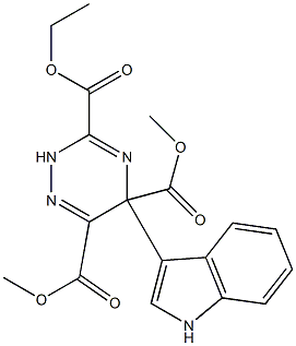 5-(1H-インドール-3-イル)-3-(エトキシカルボニル)-5-(メトキシカルボニル)-6-(メトキシカルボニル)-2,5-ジヒドロ-1,2,4-トリアジン 化学構造式