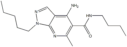 1-Pentyl-4-amino-6-methyl-N-butyl-1H-pyrazolo[3,4-b]pyridine-5-carboxamide 结构式