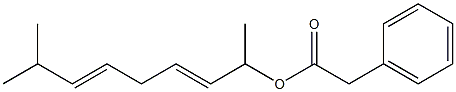 Phenylacetic acid 1,7-dimethyl-2,5-octadienyl ester Struktur
