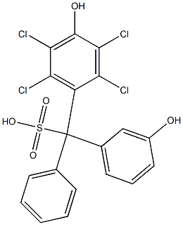 (2,3,5,6-Tetrachloro-4-hydroxyphenyl)(3-hydroxyphenyl)phenylmethanesulfonic acid Struktur
