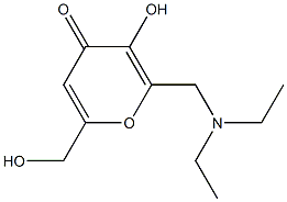 6-(Diethylaminomethyl)-5-hydroxy-2-hydroxymethyl-4H-pyran-4-one 结构式