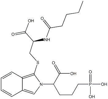 S-[2-(4-Phosphono-1-carboxybutyl)-2H-isoindol-1-yl]-N-valeryl-L-cysteine Struktur
