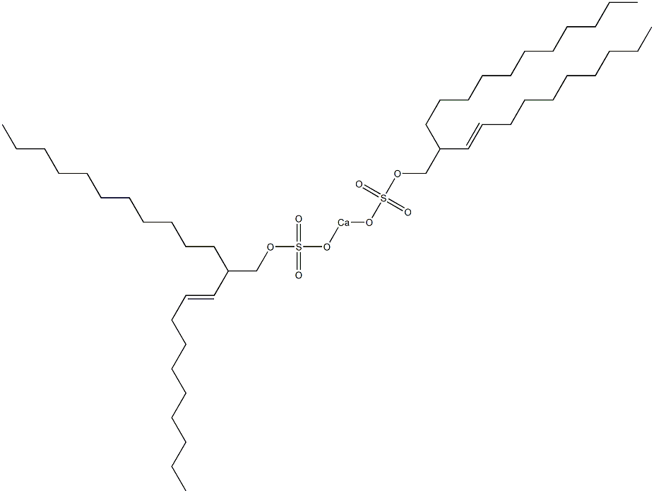 Bis[2-(1-decenyl)tridecyloxysulfonyloxy]calcium Structure