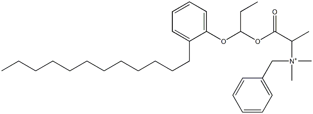 N,N-Dimethyl-N-benzyl-N-[1-[[1-(2-dodecylphenyloxy)propyl]oxycarbonyl]ethyl]aminium Structure