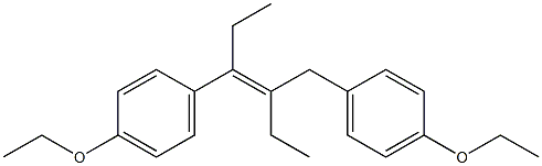3-(p-エトキシベンジル)-4-(p-エトキシフェニル)-3-ヘキセン 化学構造式