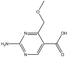 2-アミノ-4-メトキシメチルピリミジン-5-カルボン酸 化学構造式