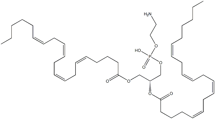 [R,(+)]-3-O-[(2-Aminoethyl)phosphono]-L-glycerol 1,2-diarachidonate Struktur