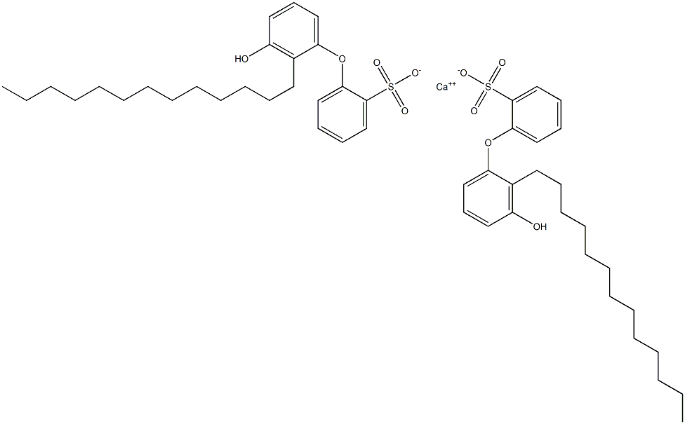 Bis(3'-hydroxy-2'-tridecyl[oxybisbenzene]-2-sulfonic acid)calcium salt,,结构式