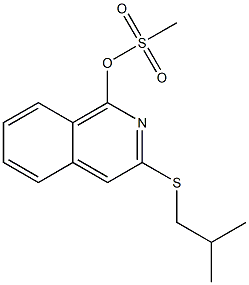 メタンスルホン酸3-(2-メチルプロピルチオ)-イソキノリン-1-イル 化学構造式