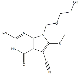 2-Amino-3,4-dihydro-6-methylthio-7-(2-hydroxyethoxymethyl)-4-oxo-7H-pyrrolo[2,3-d]pyrimidine-5-carbonitrile|