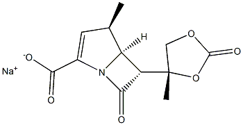 (4R,5S,6R)-4-Methyl-6-[(4R)-4-methyl-2-oxo-1,3-dioxolan-4-yl]-7-oxo-1-azabicyclo[3.2.0]hept-2-ene-2-carboxylic acid sodium salt,,结构式