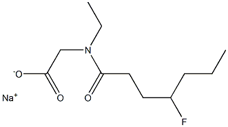 N-Ethyl-N-(4-fluoroheptanoyl)glycine sodium salt Struktur