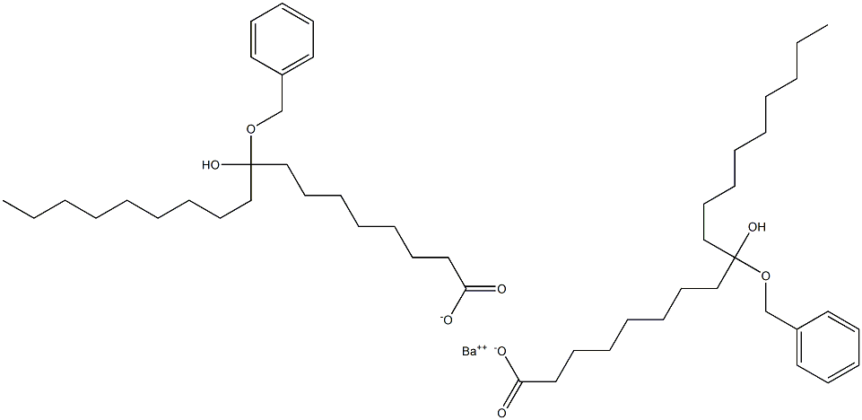 Bis(9-benzyloxy-9-hydroxystearic acid)barium salt,,结构式