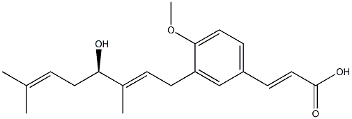 3-[(2E,4R)-3,7-Dimethyl-4-hydroxy-2,6-octadien-1-yl]-4-methoxy-trans-cinnamic acid Structure