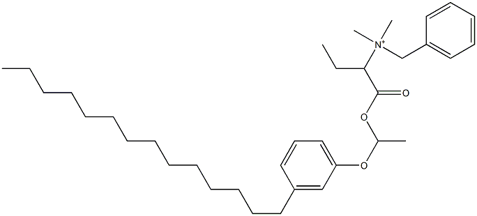 N,N-Dimethyl-N-benzyl-N-[1-[[1-(3-tetradecylphenyloxy)ethyl]oxycarbonyl]propyl]aminium,,结构式