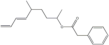 Phenylacetic acid 1,4-dimethyl-5,7-octadienyl ester Structure