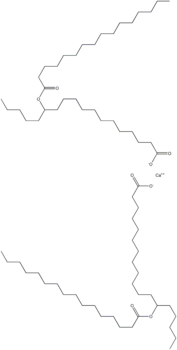 Bis(13-hexadecanoyloxyoctadecanoic acid)calcium salt,,结构式