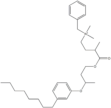 N,N-Dimethyl-N-benzyl-N-[3-[[3-(3-octylphenyloxy)butyl]oxycarbonyl]butyl]aminium Struktur