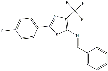 2-(4-Chlorophenyl)-4-(trifluoromethyl)-5-benzylideneaminothiazole,,结构式