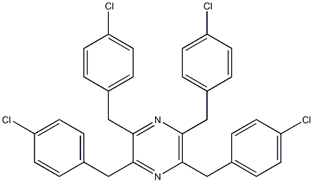2,3,5,6-Tetrakis(p-chlorobenzyl)pyrazine Struktur