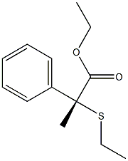 [S,(-)]-2-(エチルチオ)-2-フェニルプロピオン酸エチル 化学構造式