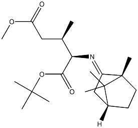 (2R,3R)-2-[[(1R,4R)-Bornan-2-ylidene]amino]-3-methylglutaric acid 1-tert-butyl 5-methyl ester,,结构式