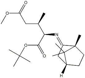 (2R,3R)-2-[[(1R,4R)-ボルナン-2-イリデン]アミノ]-3-メチルグルタル酸1-tert-ブチル5-メチル 化学構造式