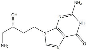 2-Amino-9-[(3R)-4-amino-3-hydroxybutyl]-1,9-dihydro-6H-purin-6-one 结构式