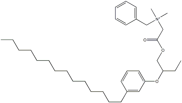 N,N-Dimethyl-N-benzyl-N-[[[2-(3-tetradecylphenyloxy)butyl]oxycarbonyl]methyl]aminium Struktur