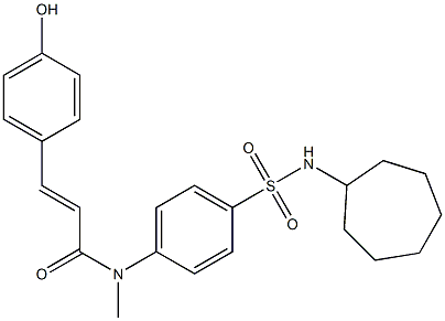 N-[4-(Cycloheptylsulfamoyl)phenyl]-N-methyl-4-hydroxy-trans-cinnamamide Structure