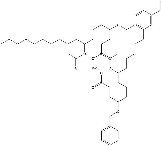 Bis(4-benzyloxy-8-acetyloxystearic acid)barium salt Struktur