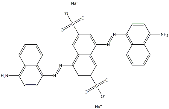 4,8-Bis[(4-amino-1-naphthalenyl)azo]naphthalene-2,6-disulfonic acid disodium salt Struktur