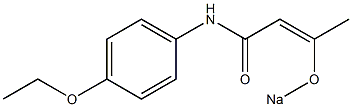 N-(4-エトキシフェニル)-3-(ソジオオキシ)-2-ブテンアミド 化学構造式
