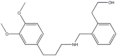 N-[3-(3,4-ジメトキシフェニル)プロピル]-2-(2-ヒドロキシエチル)ベンジルアミン 化学構造式