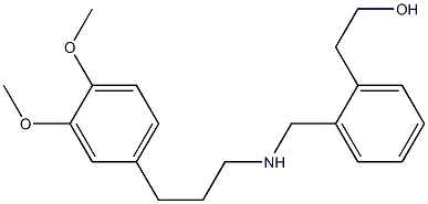 N-[3-(3,4-Dimethoxyphenyl)propyl]-2-(2-hydroxyethyl)benzylamine,,结构式