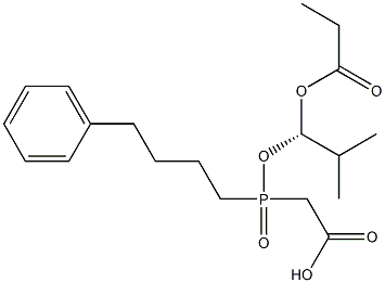 2-[[(S)-2-Methyl-1-(1-oxopropoxy)propoxy](4-phenylbutyl)phosphinyl]acetic acid Structure