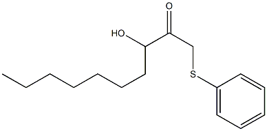 3-ヒドロキシ-1-(フェニルチオ)-2-デカノン 化学構造式