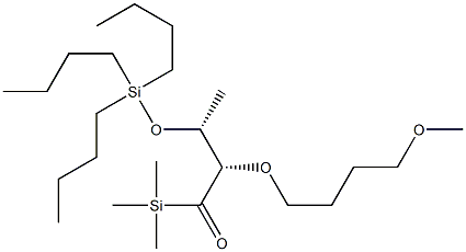 (2S,3R)-1-トリメチルシリル-2-(4-メトキシブトキシ)-3-トリブチルシロキシ-1-ブタノン 化学構造式