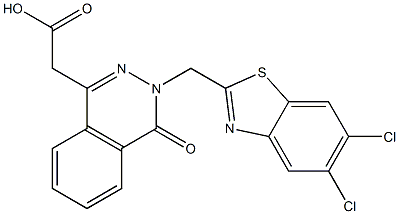 3-[(5,6-Dichloro-2-benzothiazolyl)methyl]-3,4-dihydro-4-oxophthalazine-1-acetic acid,,结构式