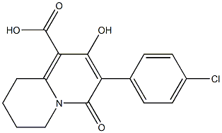 6,7,8,9-Tetrahydro-2-hydroxy-4-oxo-3-(4-chlorophenyl)-4H-quinolizine-1-carboxylic acid,,结构式