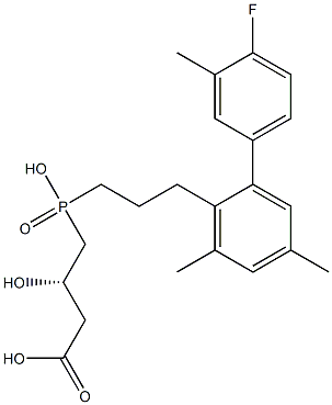 (3S)-3-Hydroxy-4-[hydroxy[3-[2-(4-fluoro-3-methylphenyl)-4,6-dimethylphenyl]propyl]phosphinyl]butyric acid Structure