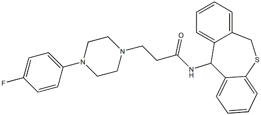 3-[4-(4-フルオロフェニル)-1-ピペラジニル]-N-[(6,11-ジヒドロジベンゾ[b,e]チエピン)-11-イル]プロピオンアミド 化学構造式