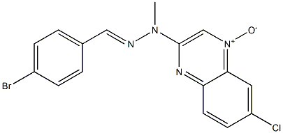 6-Chloro-2-[2-(p-bromobenzylidene)-1-methylhydrazino]quinoxaline 4-oxide 结构式