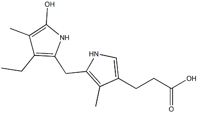 5-(3-Ethyl-5-hydroxy-4-methyl-1H-pyrrol-2-ylmethyl)-4-methyl-1H-pyrrole-3-propionic acid,,结构式