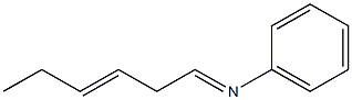 N-(3-ヘキセン-1-イリデン)アニリン 化学構造式
