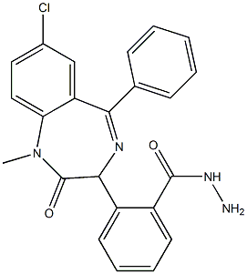 2-(7-Chloro-2,3-dihydro-1-methyl-2-oxo-5-phenyl-1H-1,4-benzodiazepin-3-yl)benzohydrazide Structure