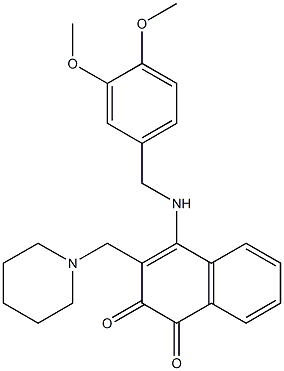 4-[(3,4-Dimethoxybenzyl)amino]-3-[(piperidin-1-yl)methyl]naphthalene-1,2-dione